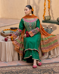 Luxury Green Festive Wear – 3-Piece Ensemble