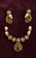 Amber Pearl Royal Necklace SeT