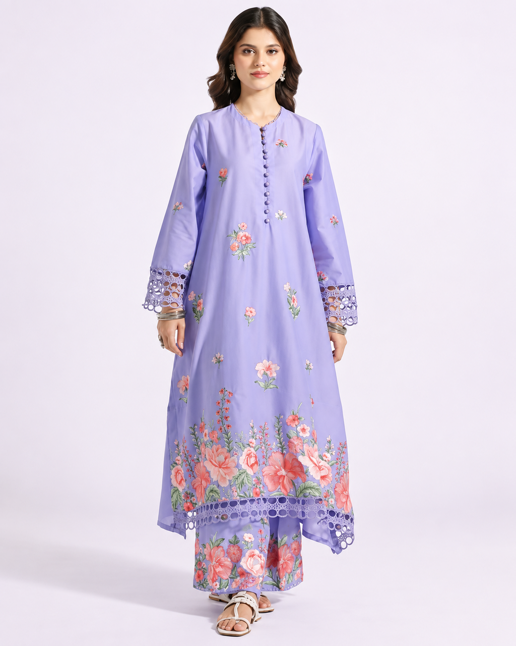 Rozana Embroidered Suit Ethnic by Outfitters 10/10