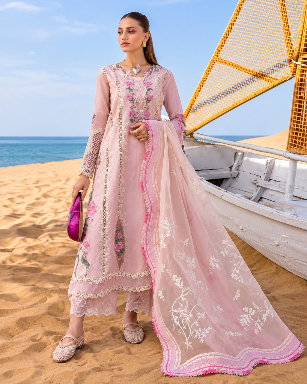 Crimson Flow Luxury Lawn Suit