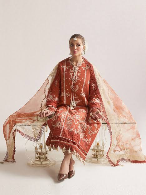 Sienna" luxury lawn designer brand Hussain 10/10