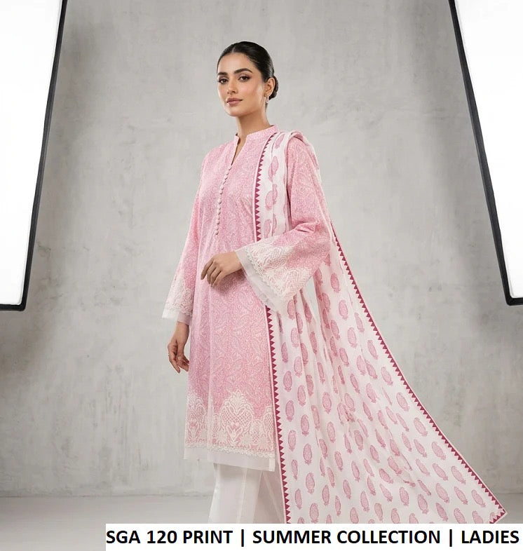 ZIYANA Luxe – Blush Bloom Lawn 3-Piece Suit